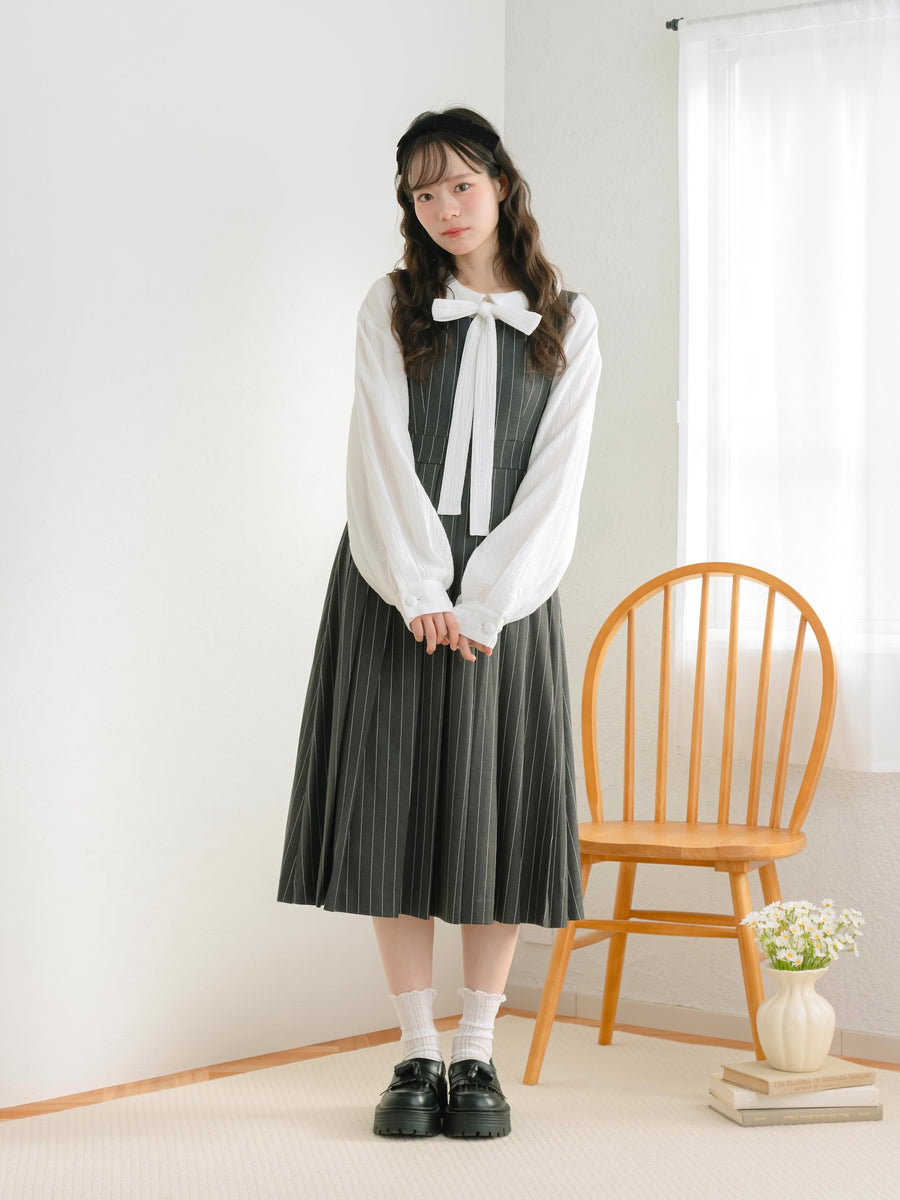 ストライプジャンパースカート