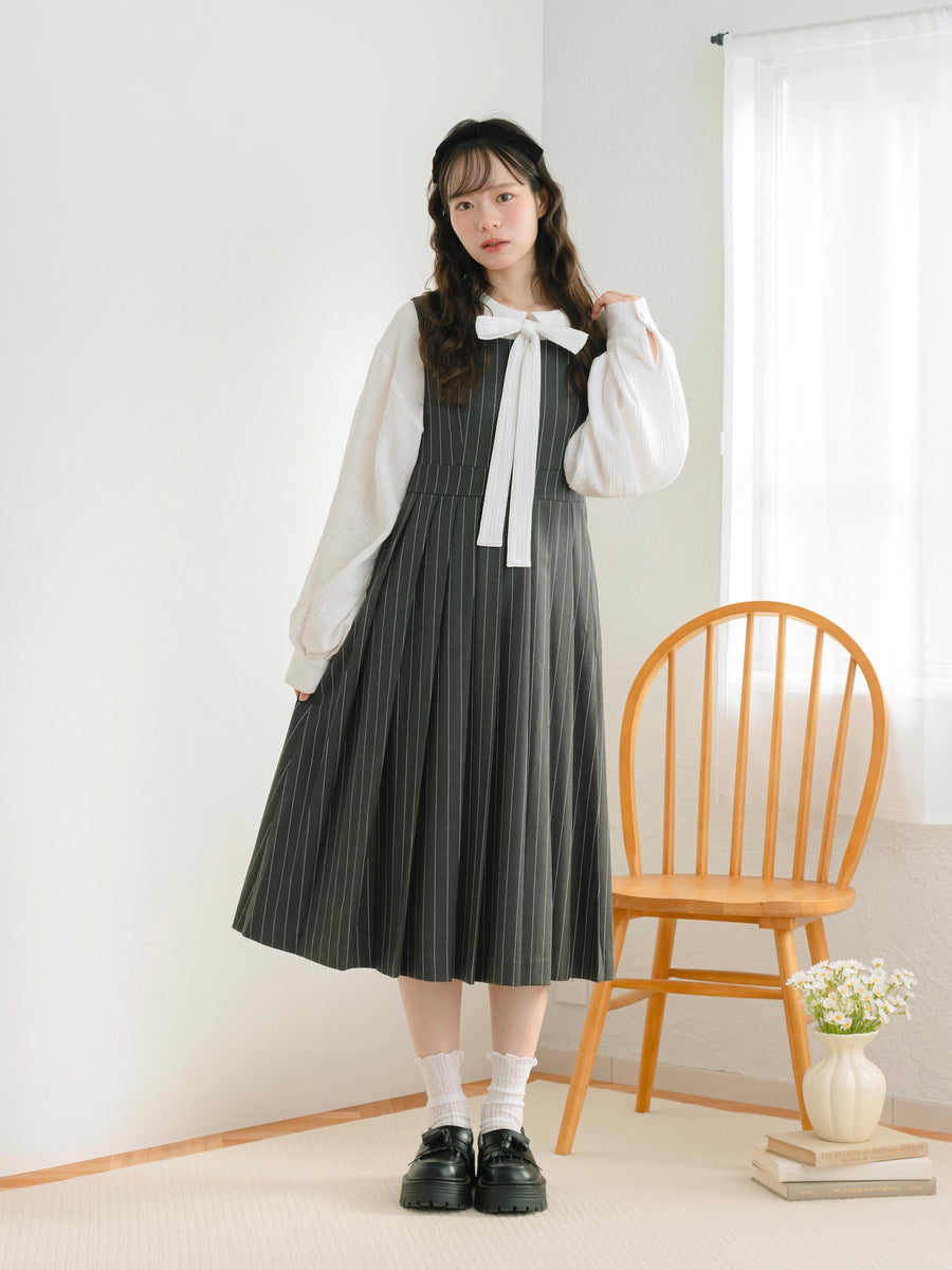 ストライプジャンパースカート