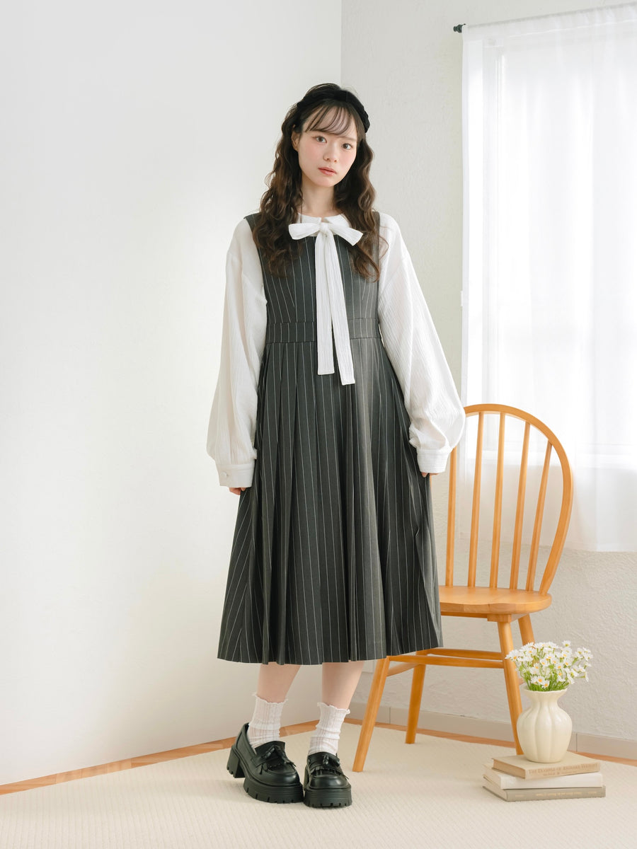 ストライプジャンパースカート