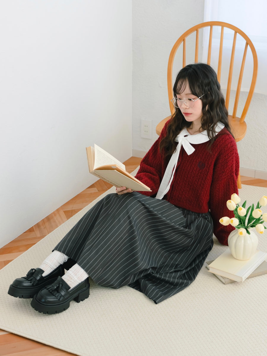 厚底タッセルローファー