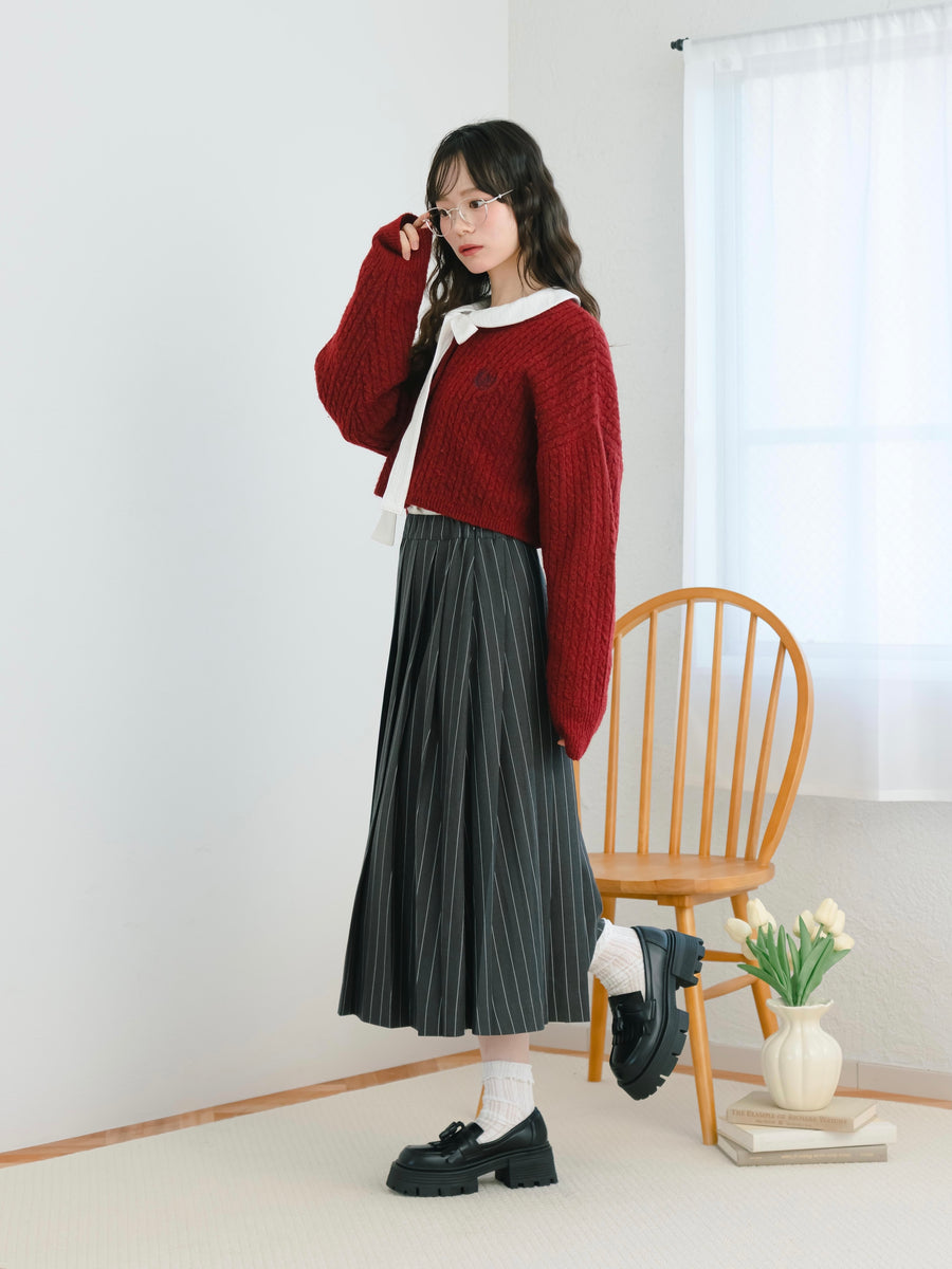 ストライプミディ丈スカート