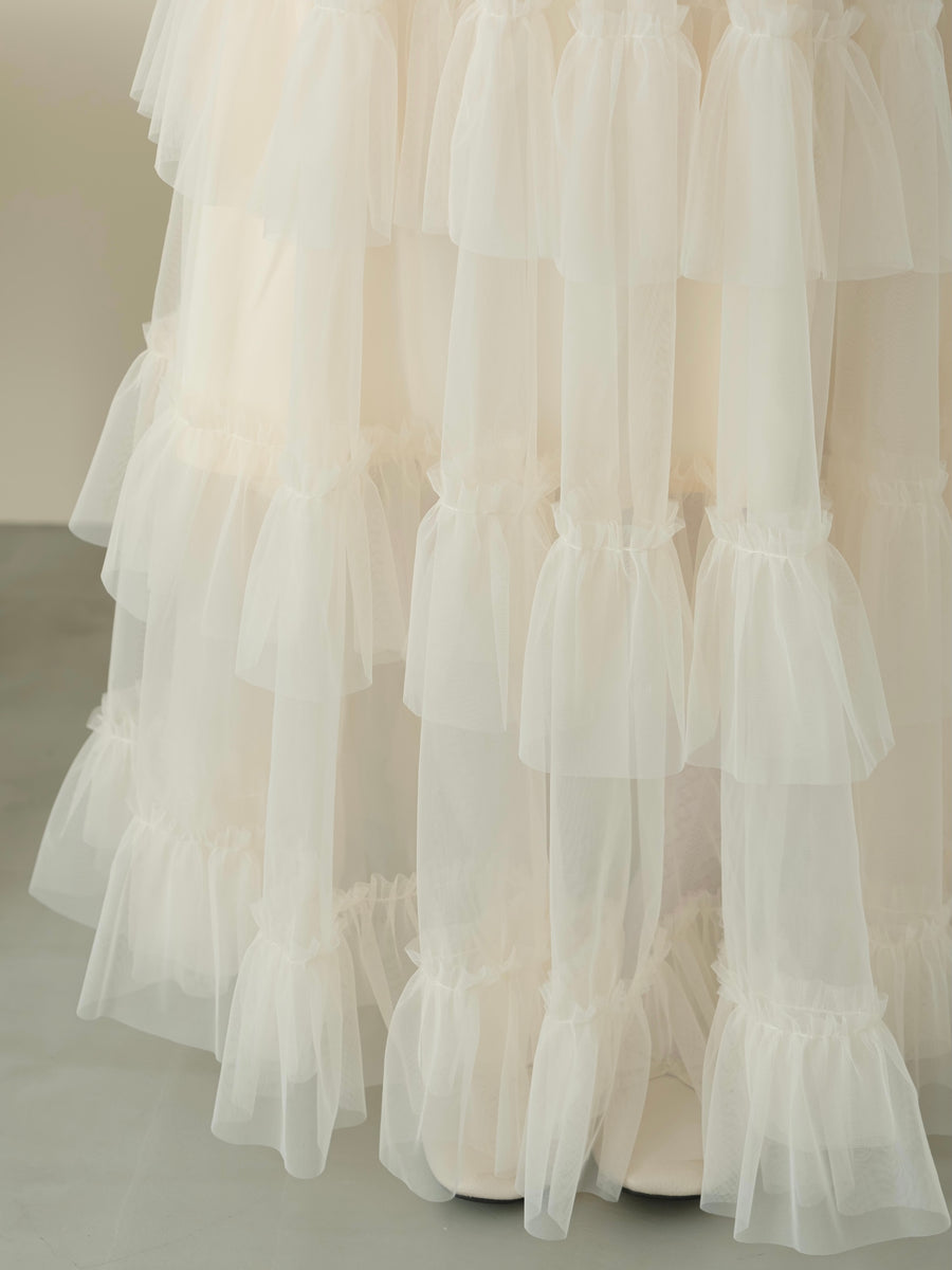 long tulle skirt