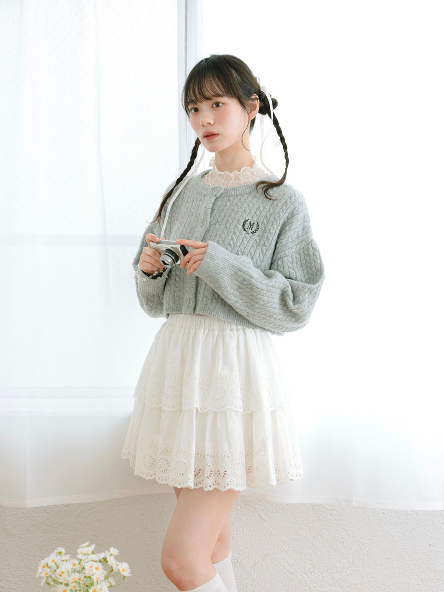 レースフレアミニスカート