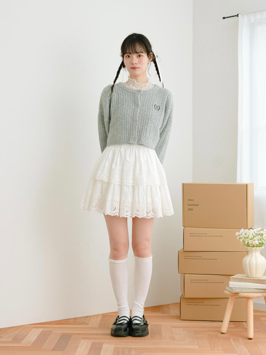 レースフレアミニスカート