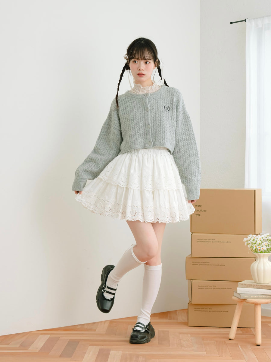 レースフレアミニスカート