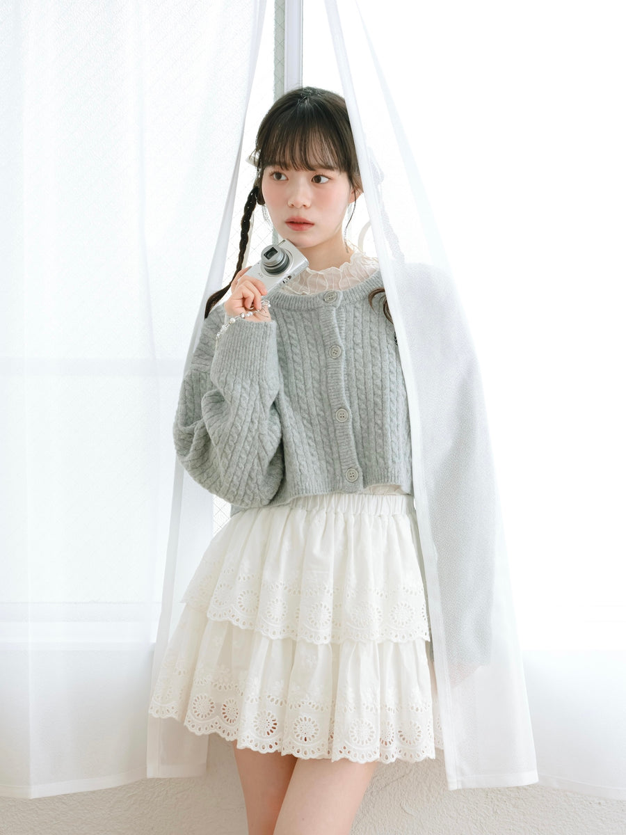 レースフレアミニスカート