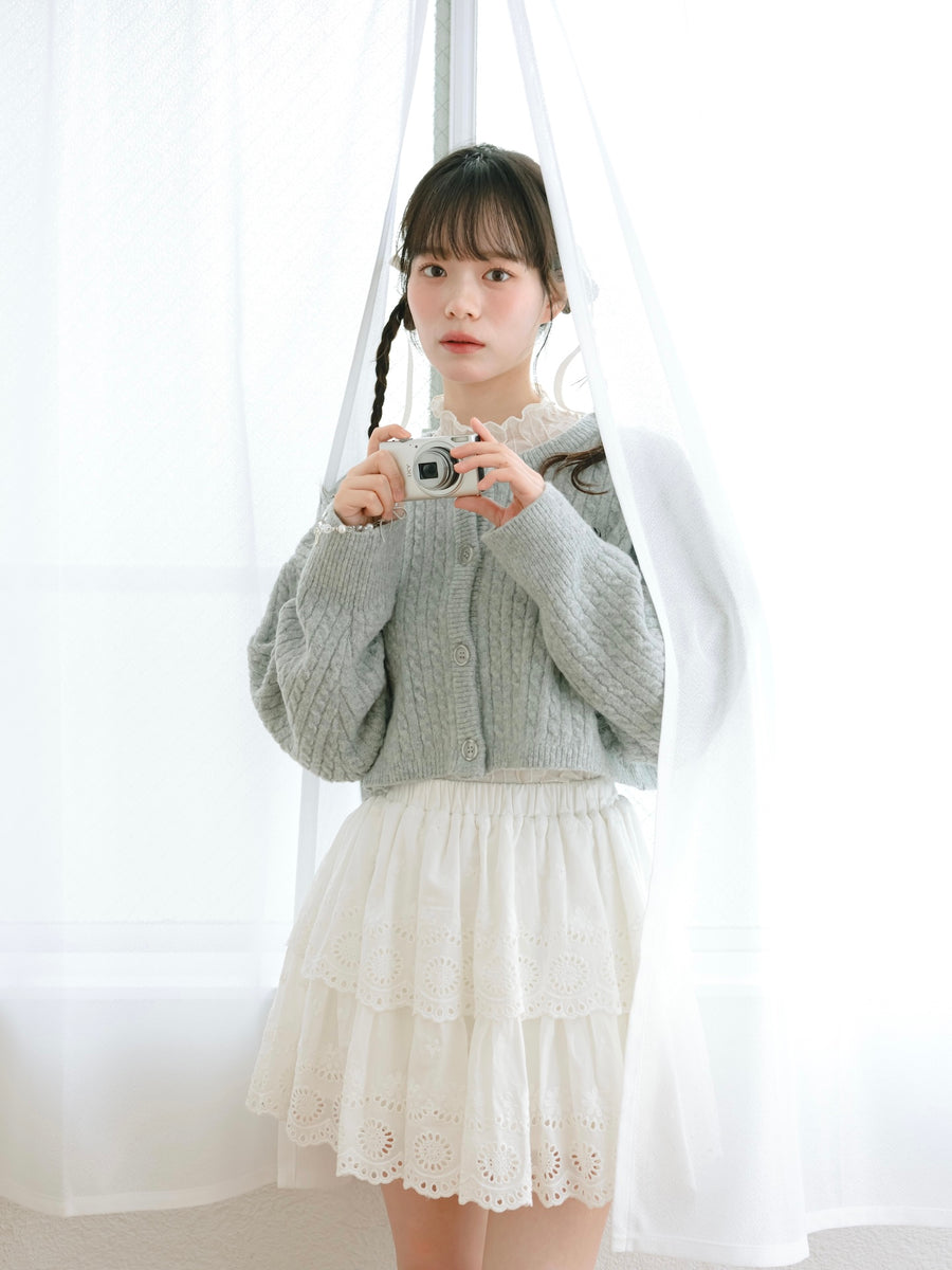 レースフレアミニスカート