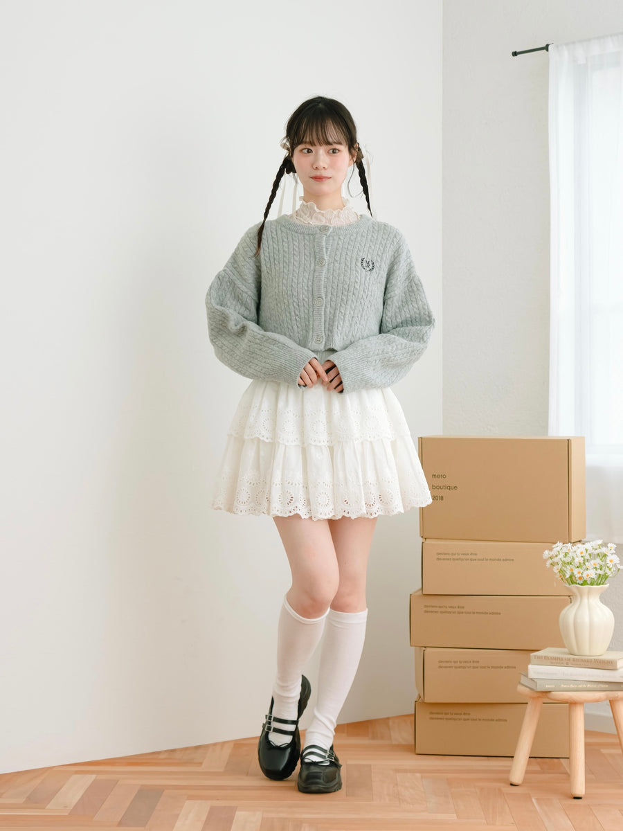 レースフレアミニスカート