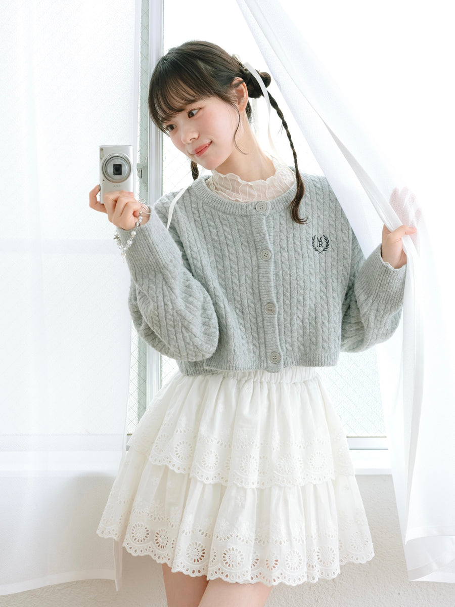 レースフレアミニスカート