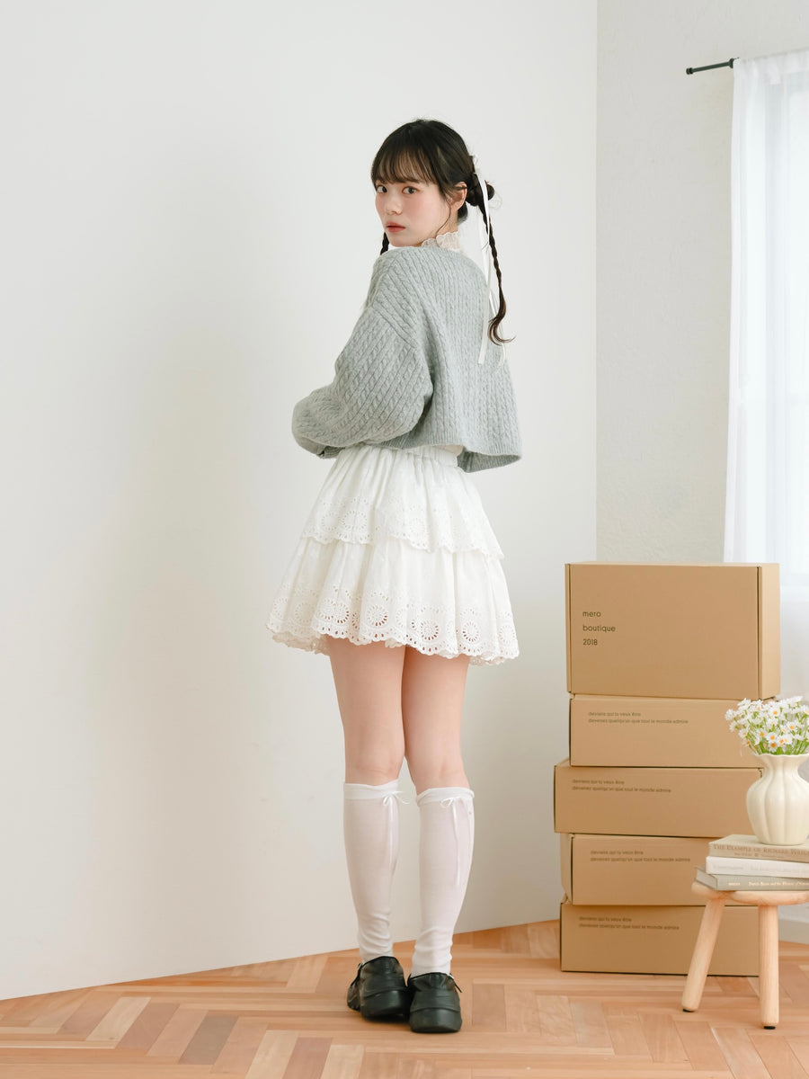 レースフレアミニスカート