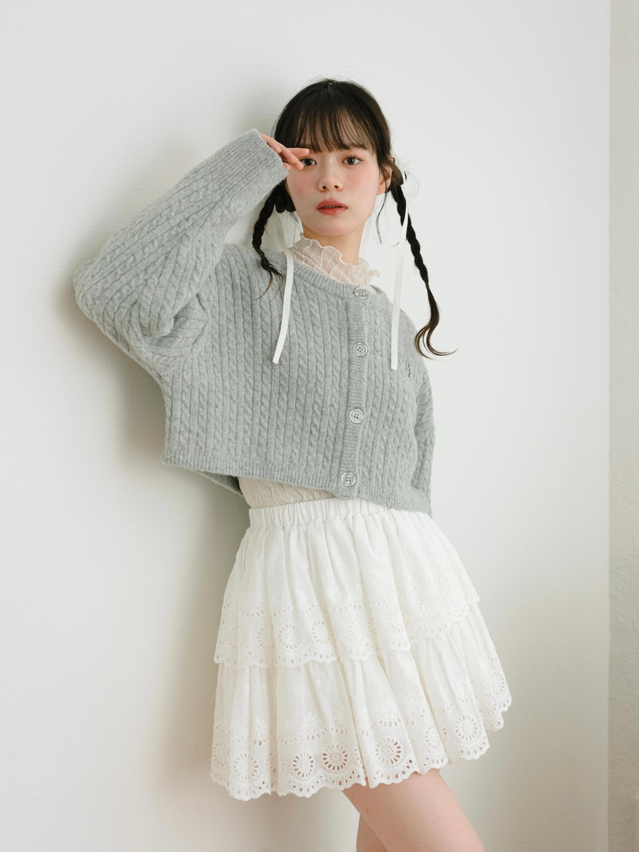 レースフレアミニスカート