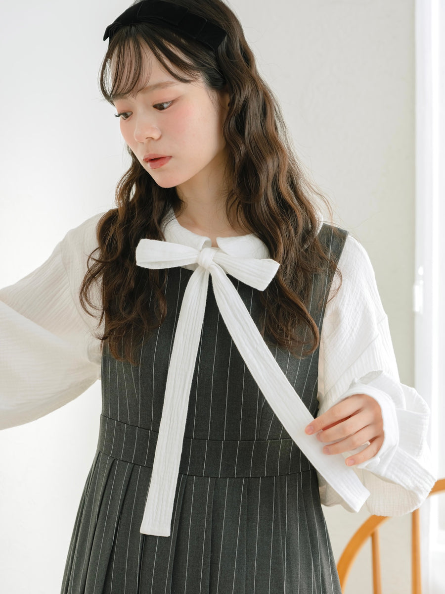 ストライプジャンパースカート