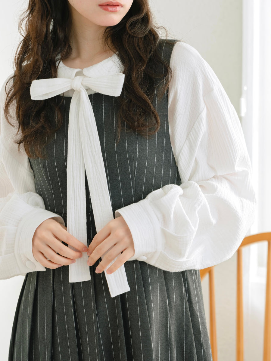 ストライプジャンパースカート