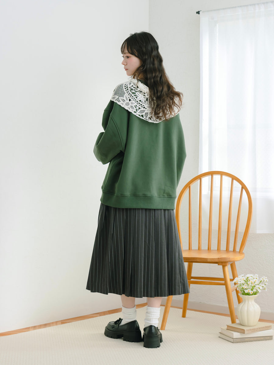 ストライプミディ丈スカート