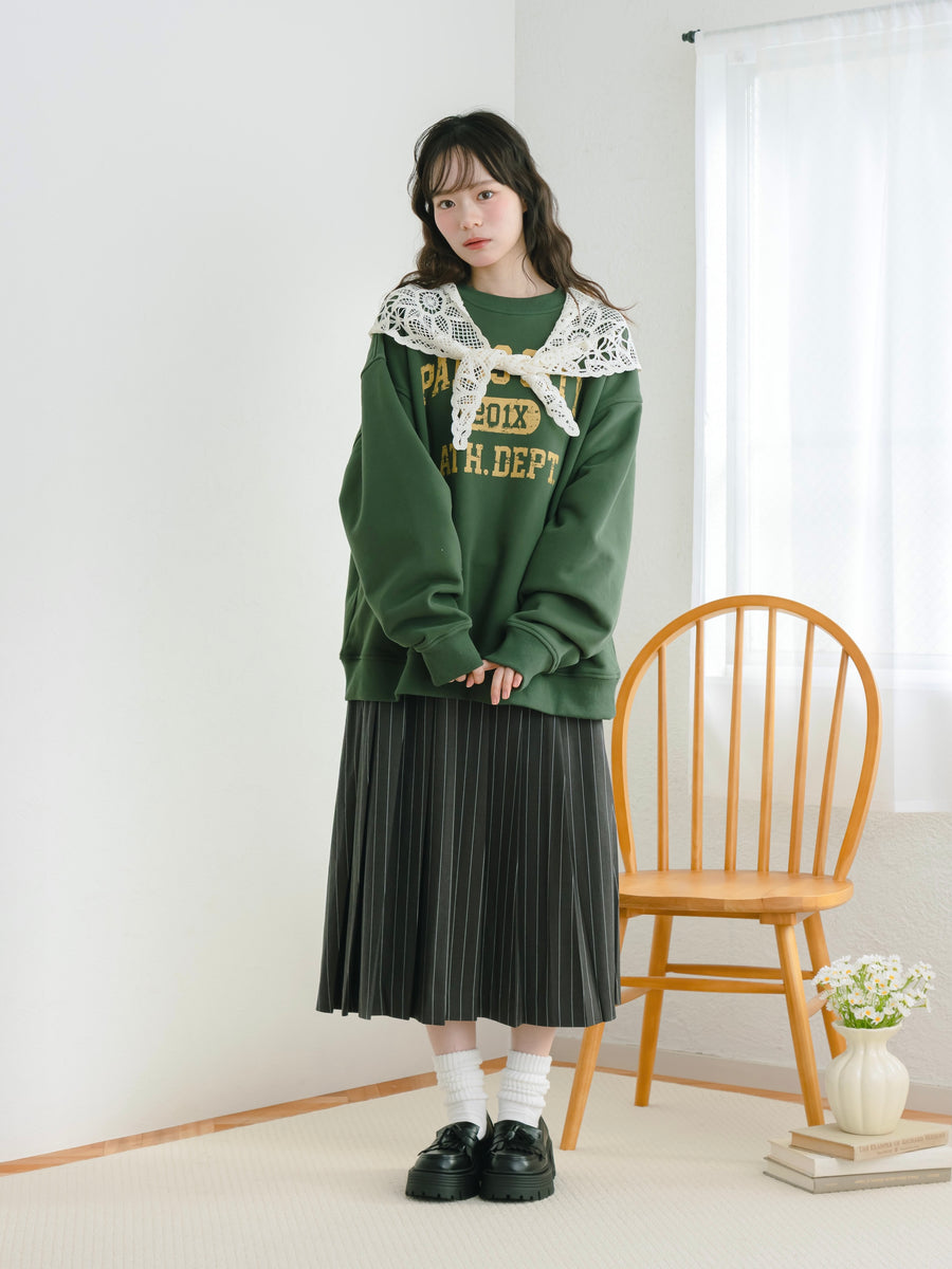 ストライプミディ丈スカート