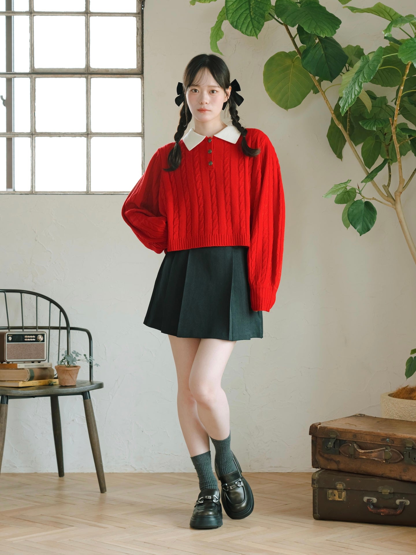スクールライクケーブルニット – mero boutique 2018