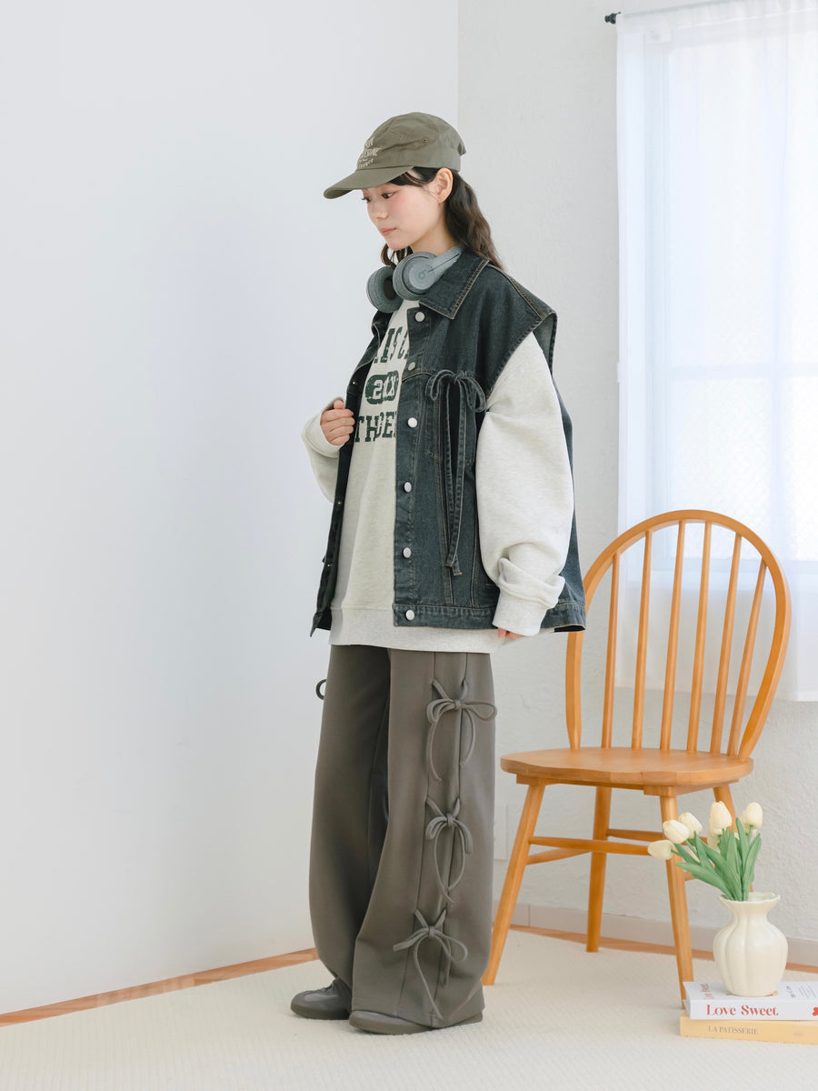 サイドリボンスウェットパンツ