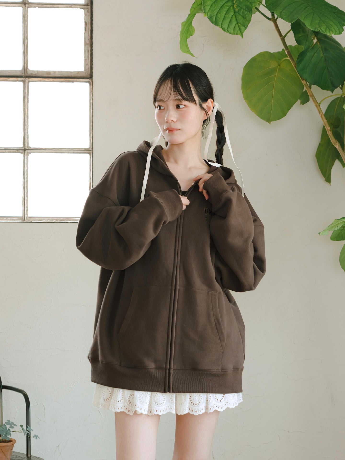 DimMoire ブラック オーバーサイズパーカー Re:EDIT パーカー トップス フーディー レディース M/L 3色