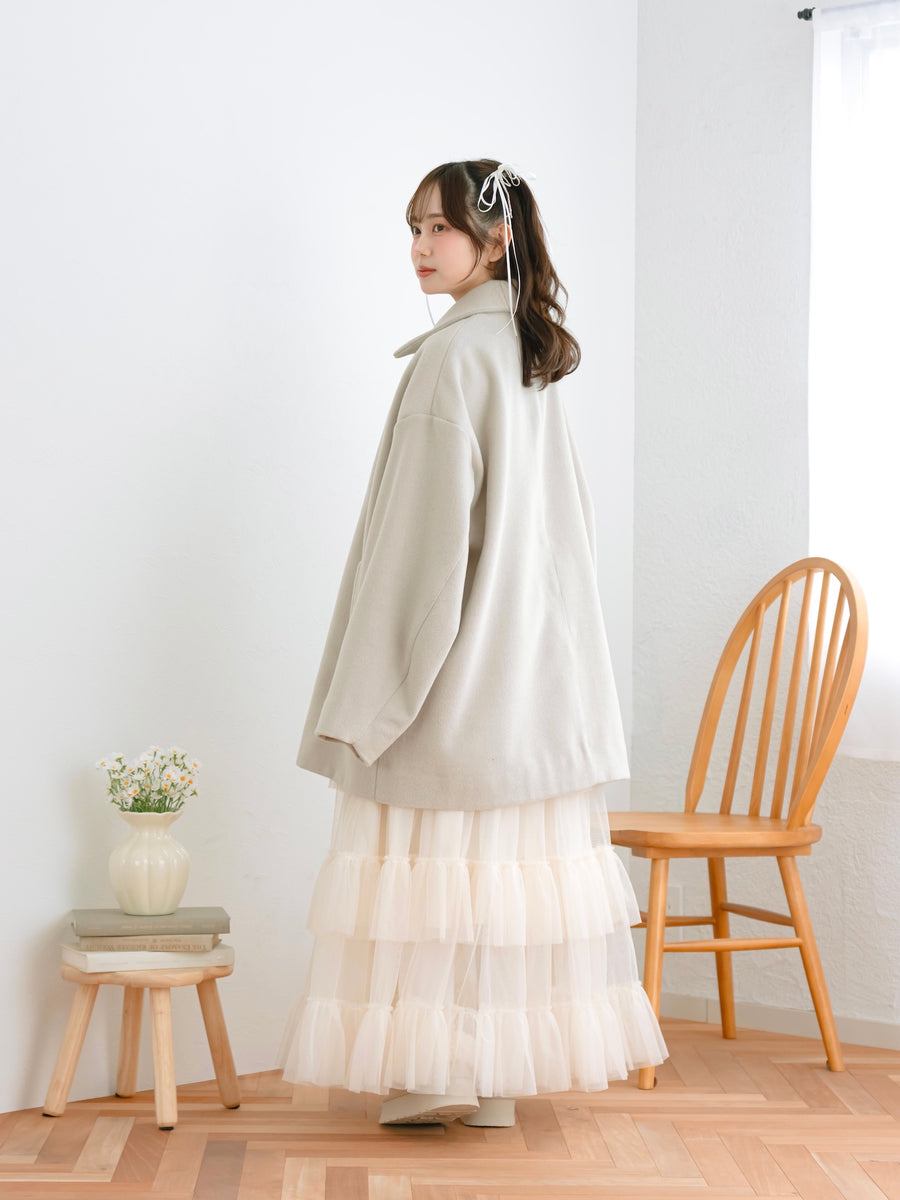 オーバーサイズミドルコート