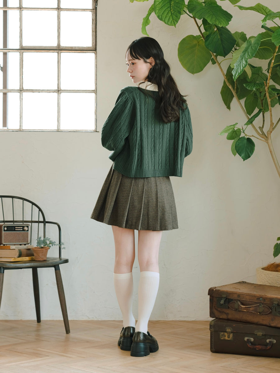 スクールライクケーブルニット