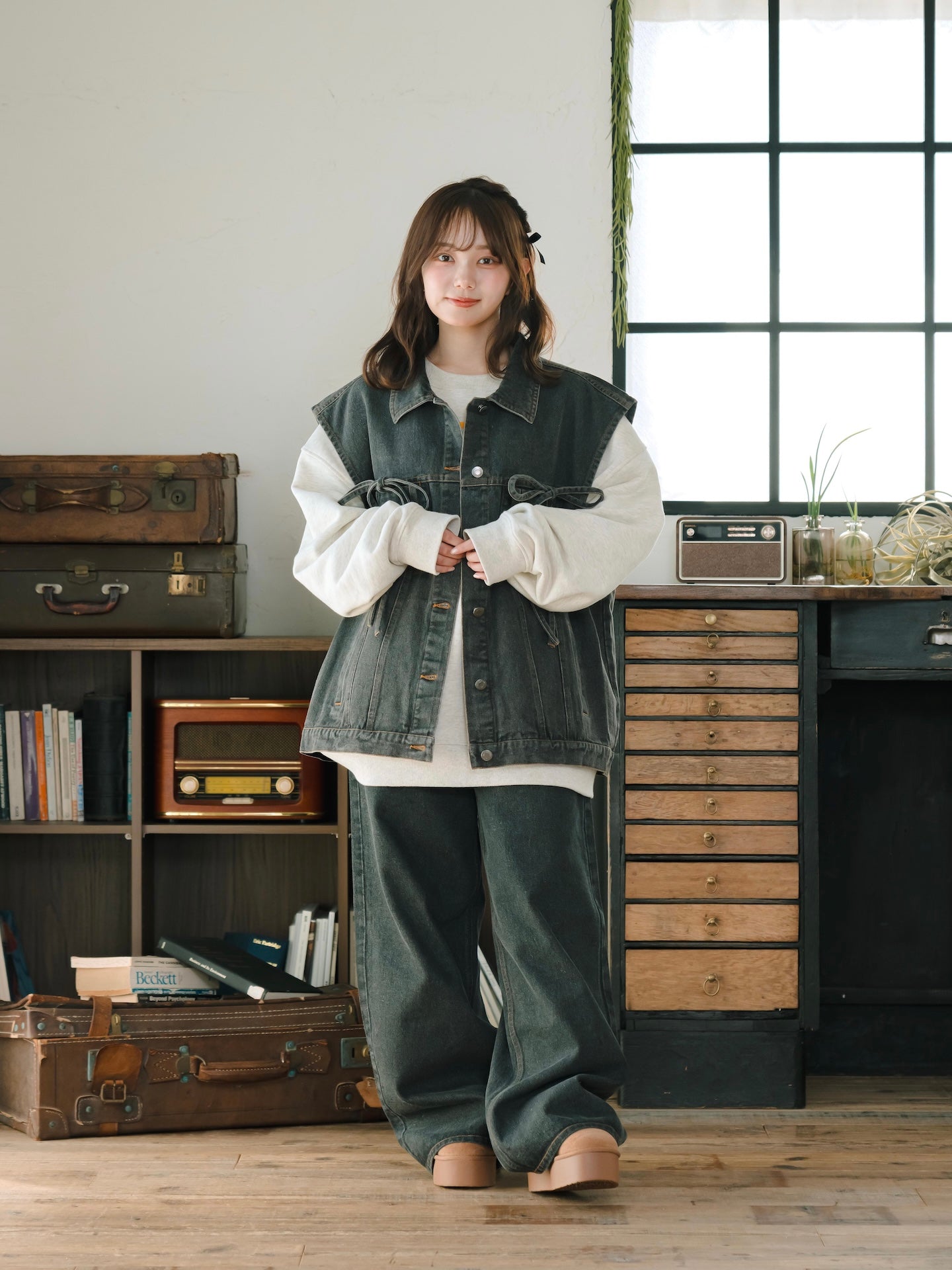 デニム ベスト リボン　Sサイズ リボンデニムベスト【6月30日再入荷】 – mero boutique 2018