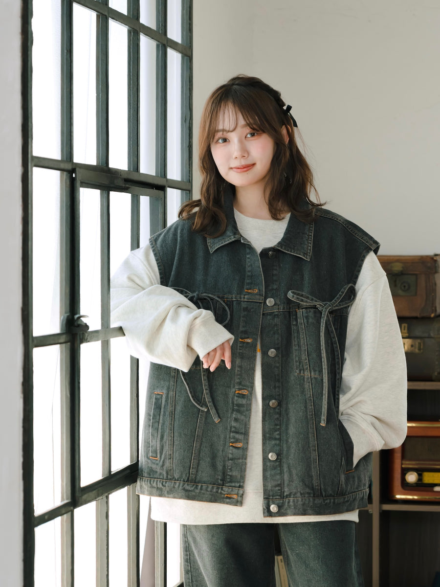 リボンデニムベスト【10/14販売開始】