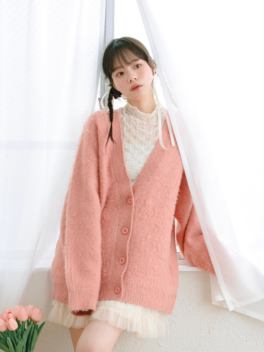 シャギーニットカーディガン