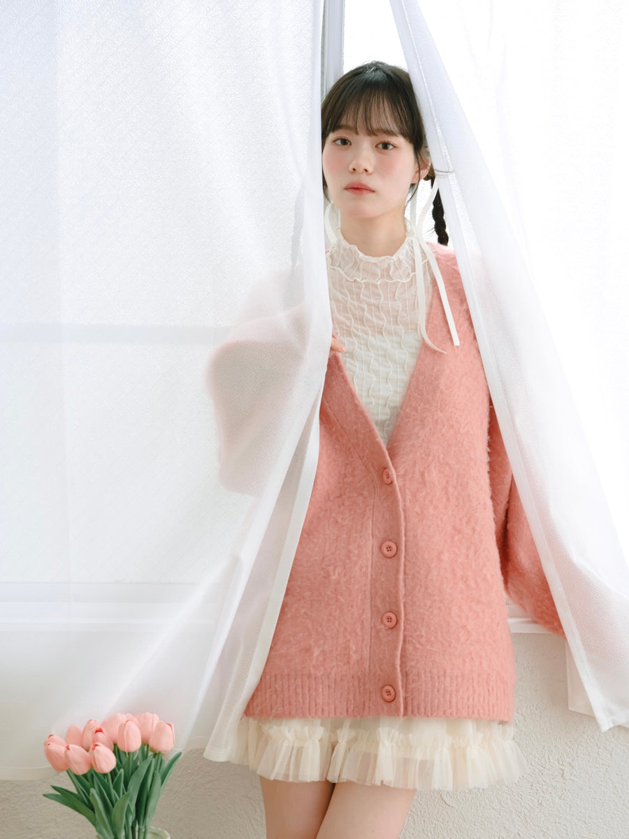 シャギーニットカーディガン