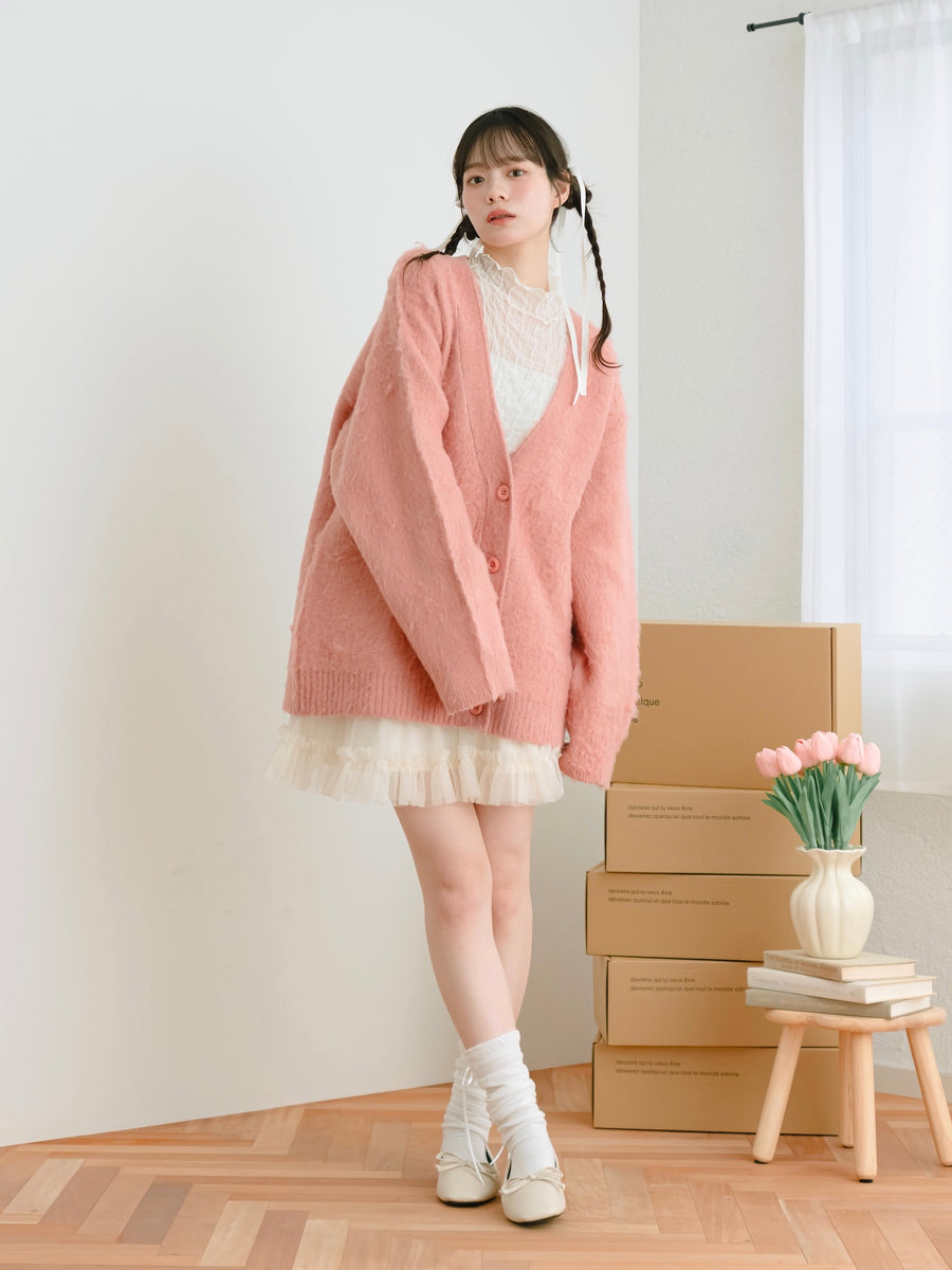 シャギーニットカーディガン