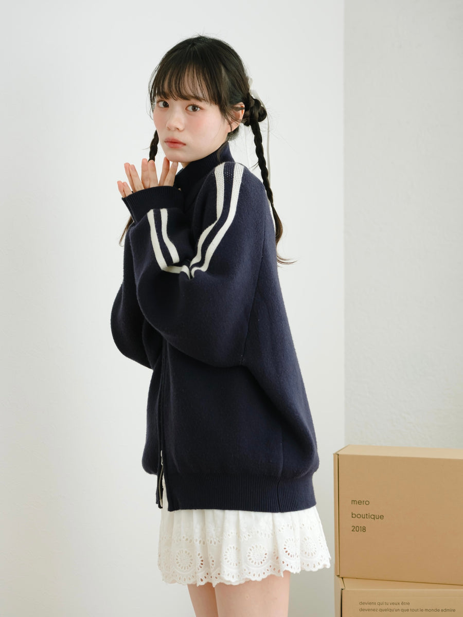 ダブルジップトラックニット