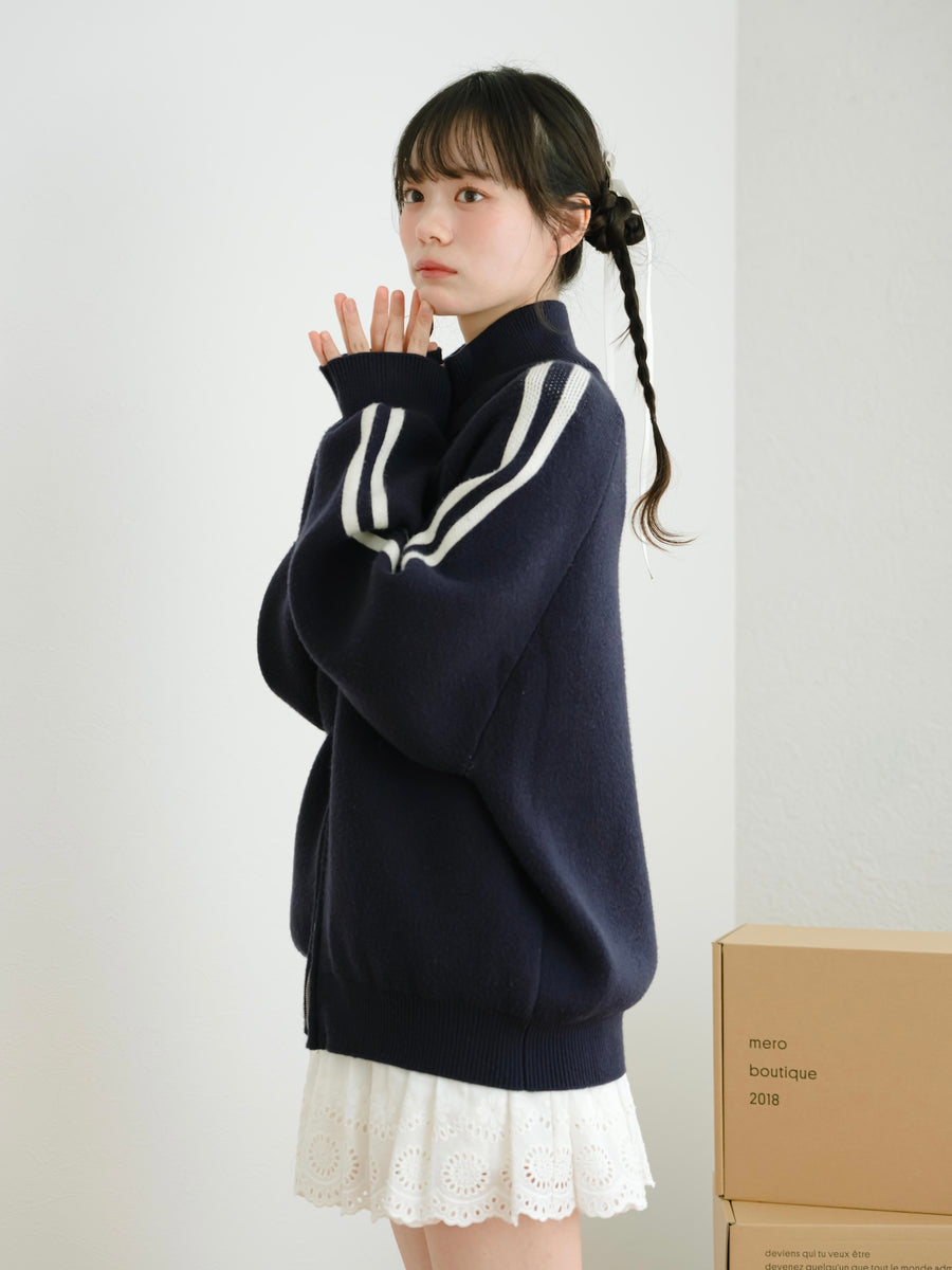 ダブルジップトラックニット