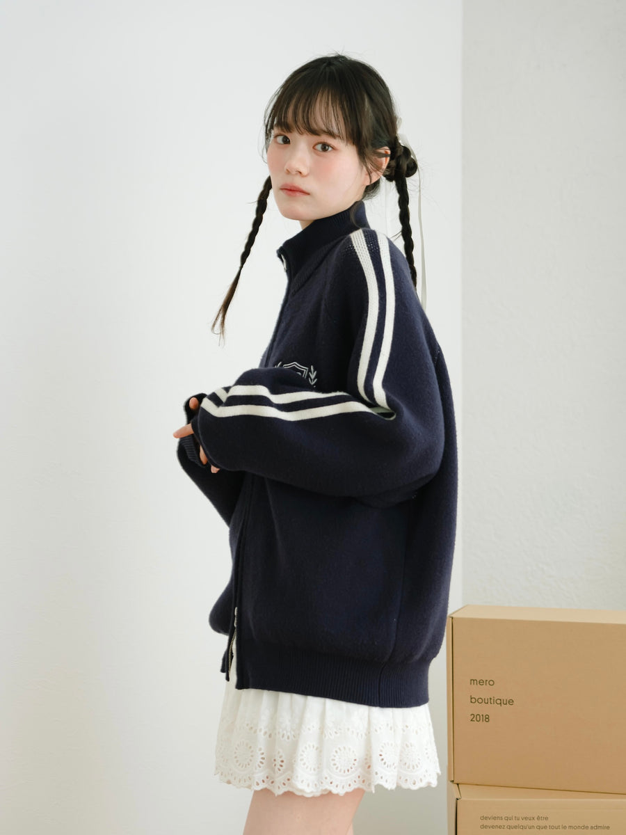 ダブルジップトラックニット