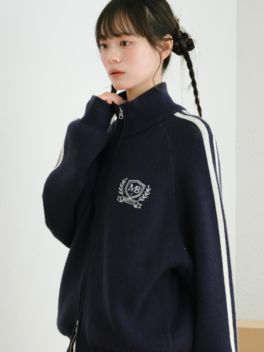 ダブルジップトラックニット