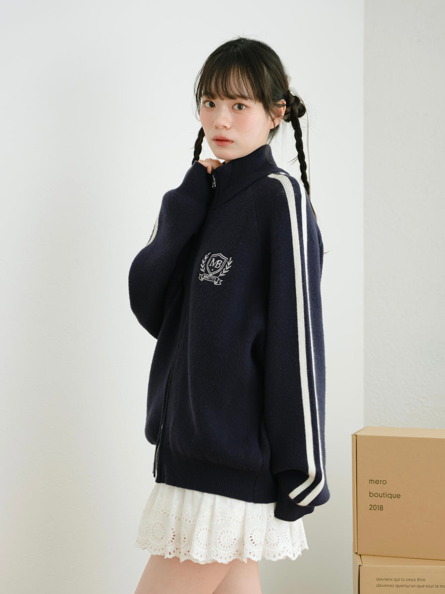 ダブルジップトラックニット