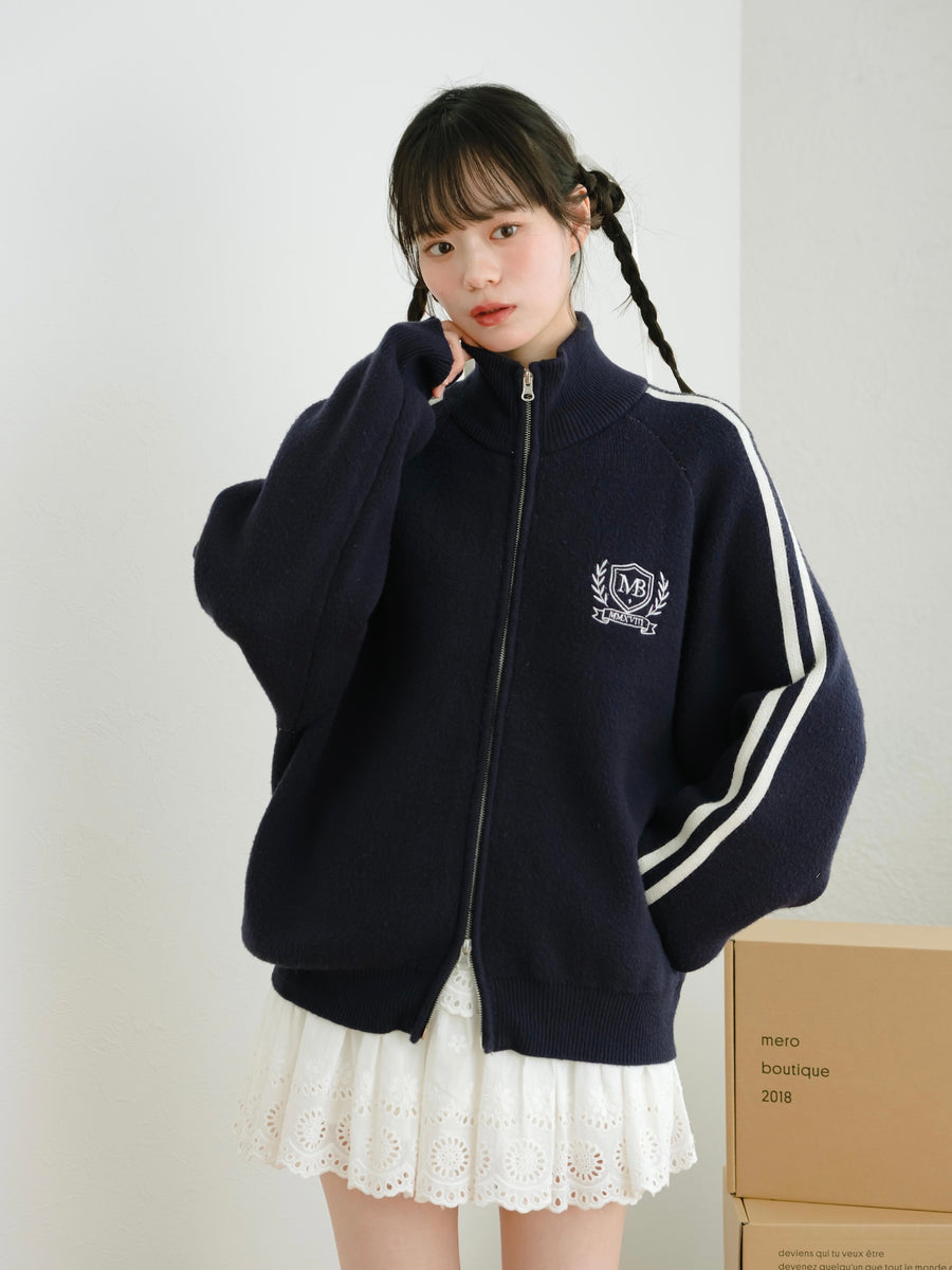 ダブルジップトラックニット