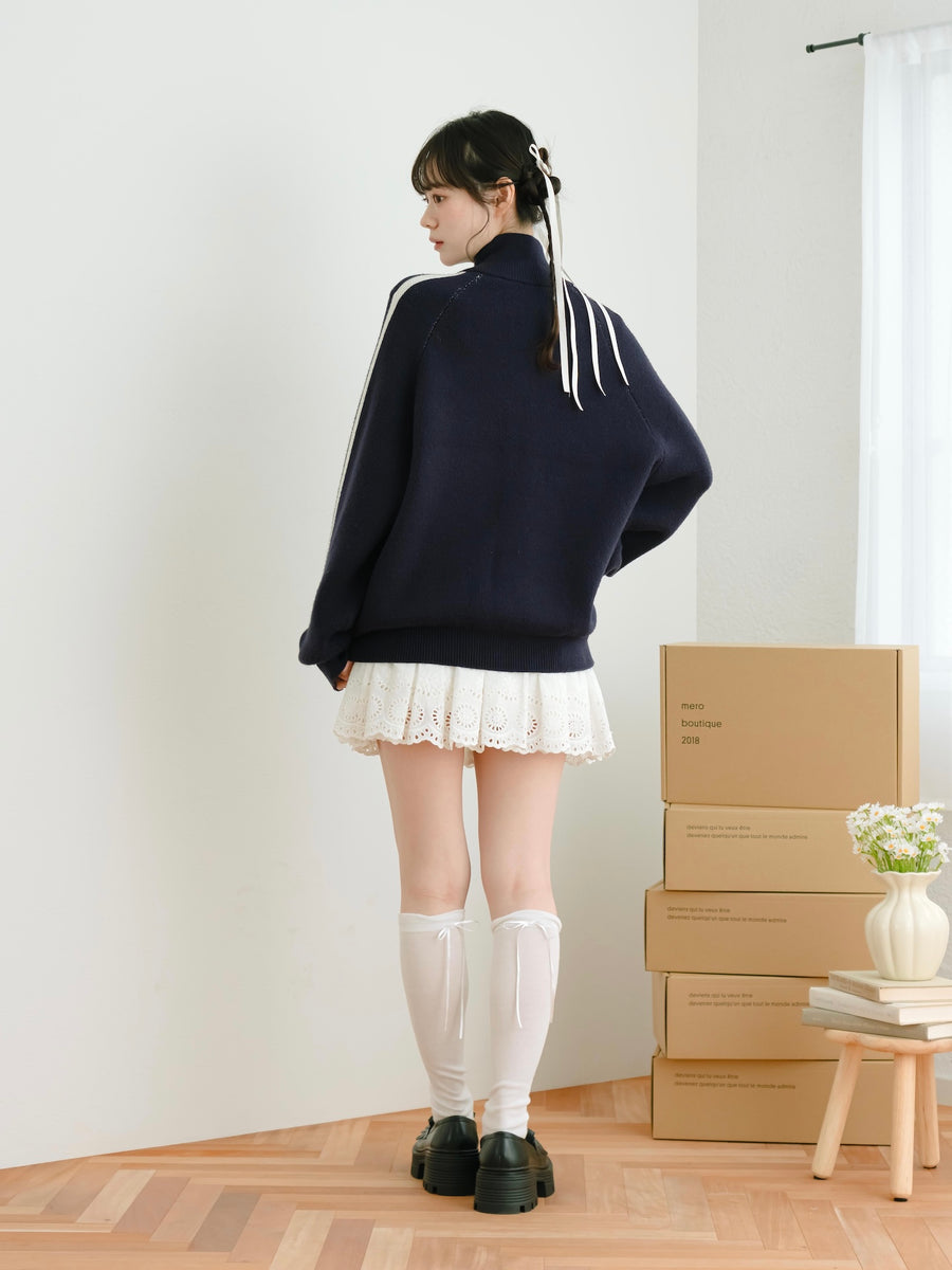 ダブルジップトラックニット