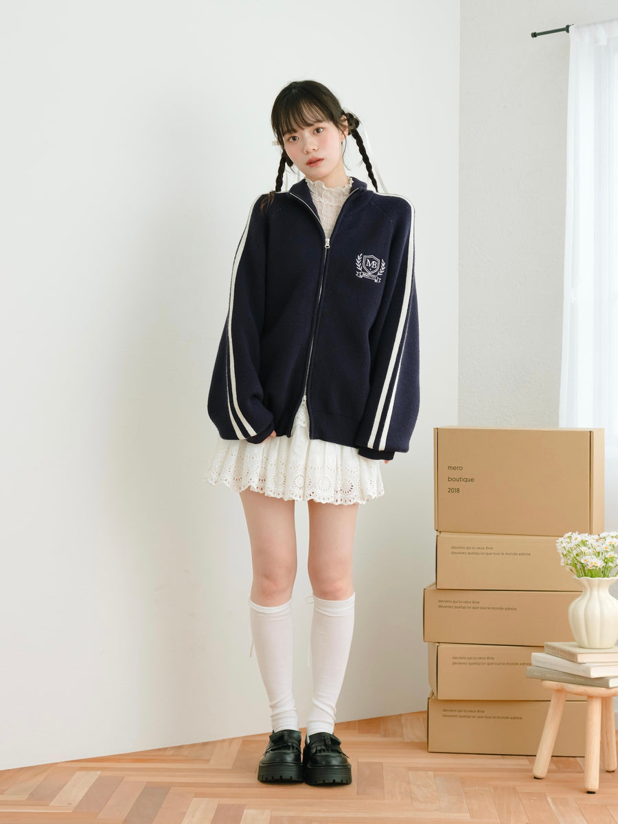 ダブルジップトラックニット