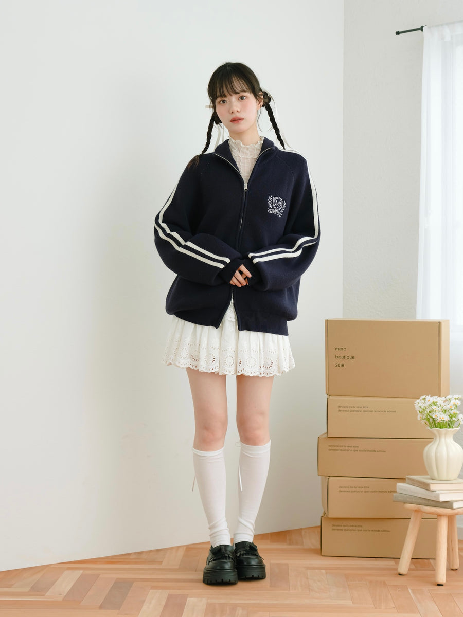 ダブルジップトラックニット