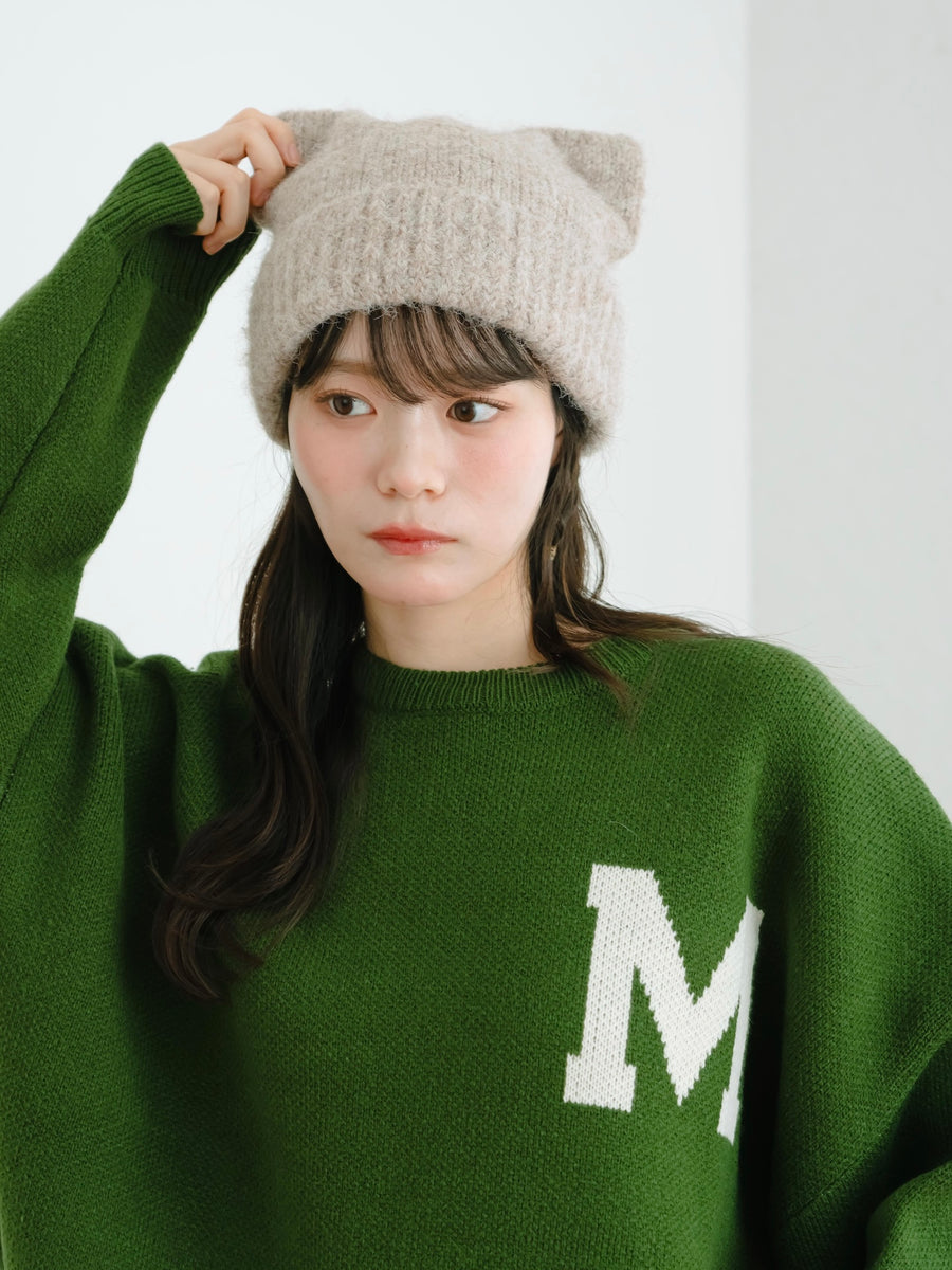 ネコミミニット帽