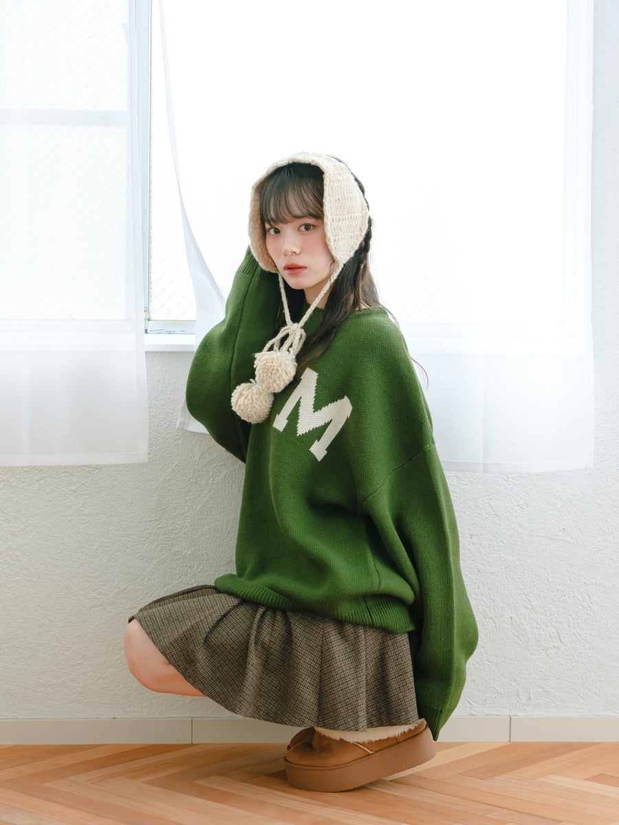 オーバーサイズカレッジニット