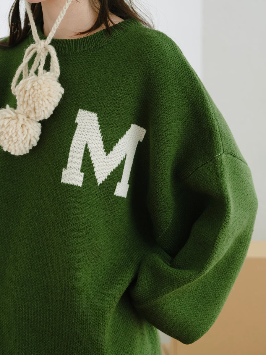 オーバーサイズカレッジニット