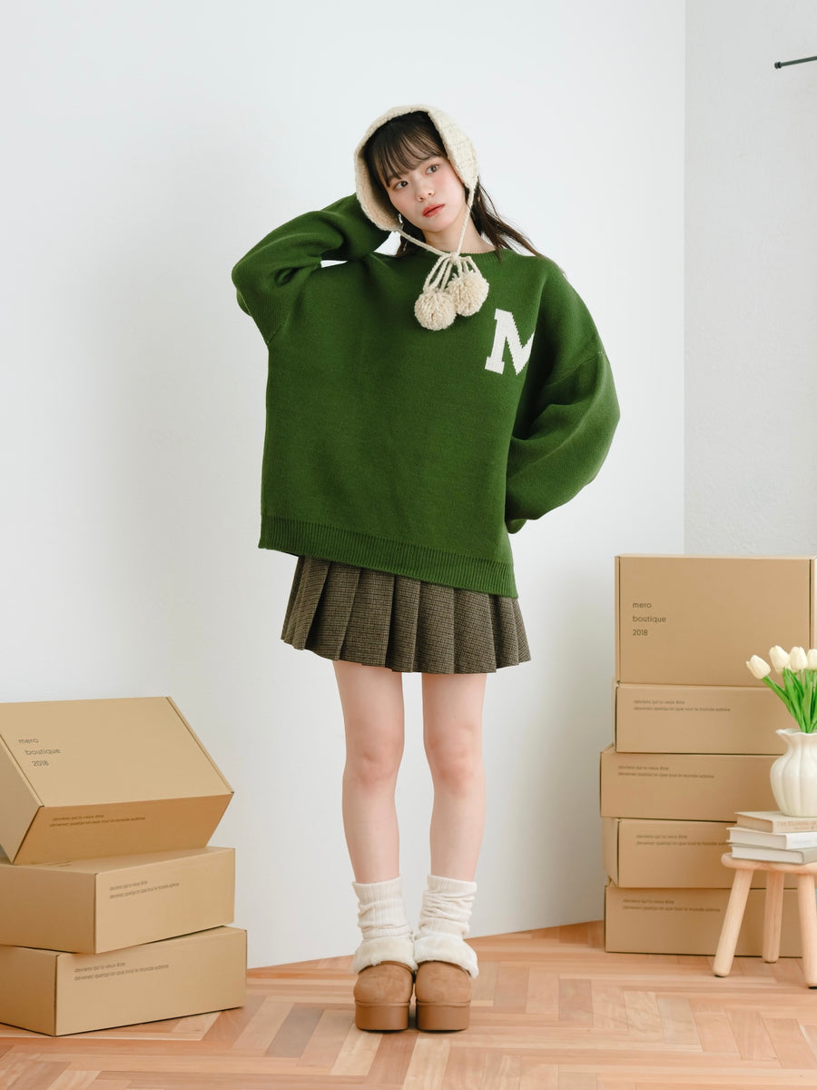 オーバーサイズカレッジニット