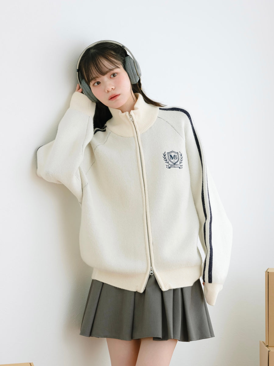 ダブルジップトラックニット