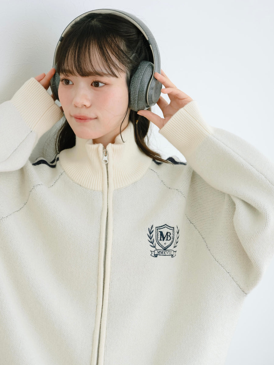 ダブルジップトラックニット