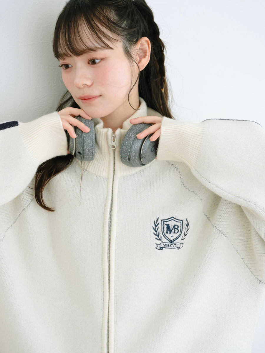 ダブルジップトラックニット