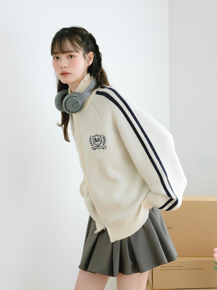 ダブルジップトラックニット