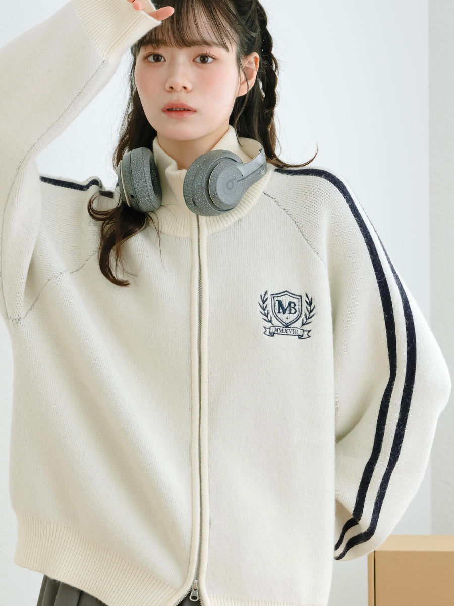 ダブルジップトラックニット