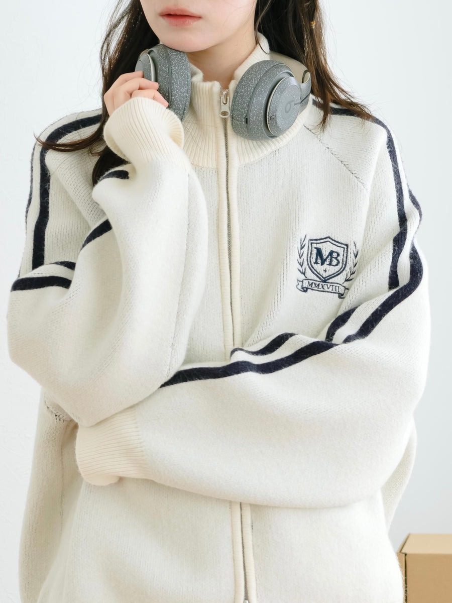 ダブルジップトラックニット