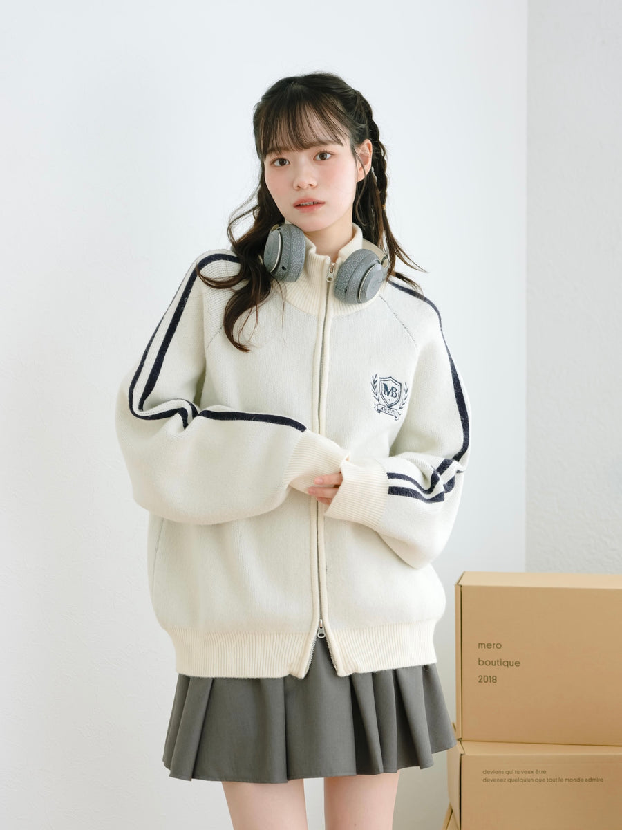 ダブルジップトラックニット