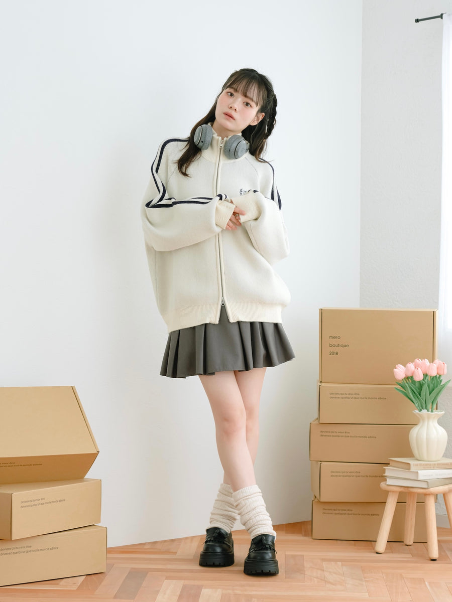 ダブルジップトラックニット